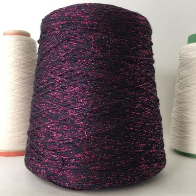 COTTON LUREX; 95% хлопок, 5% люрекс; 400м/100гр; Шнурок; цвет: черная нить , люрекс фуксия