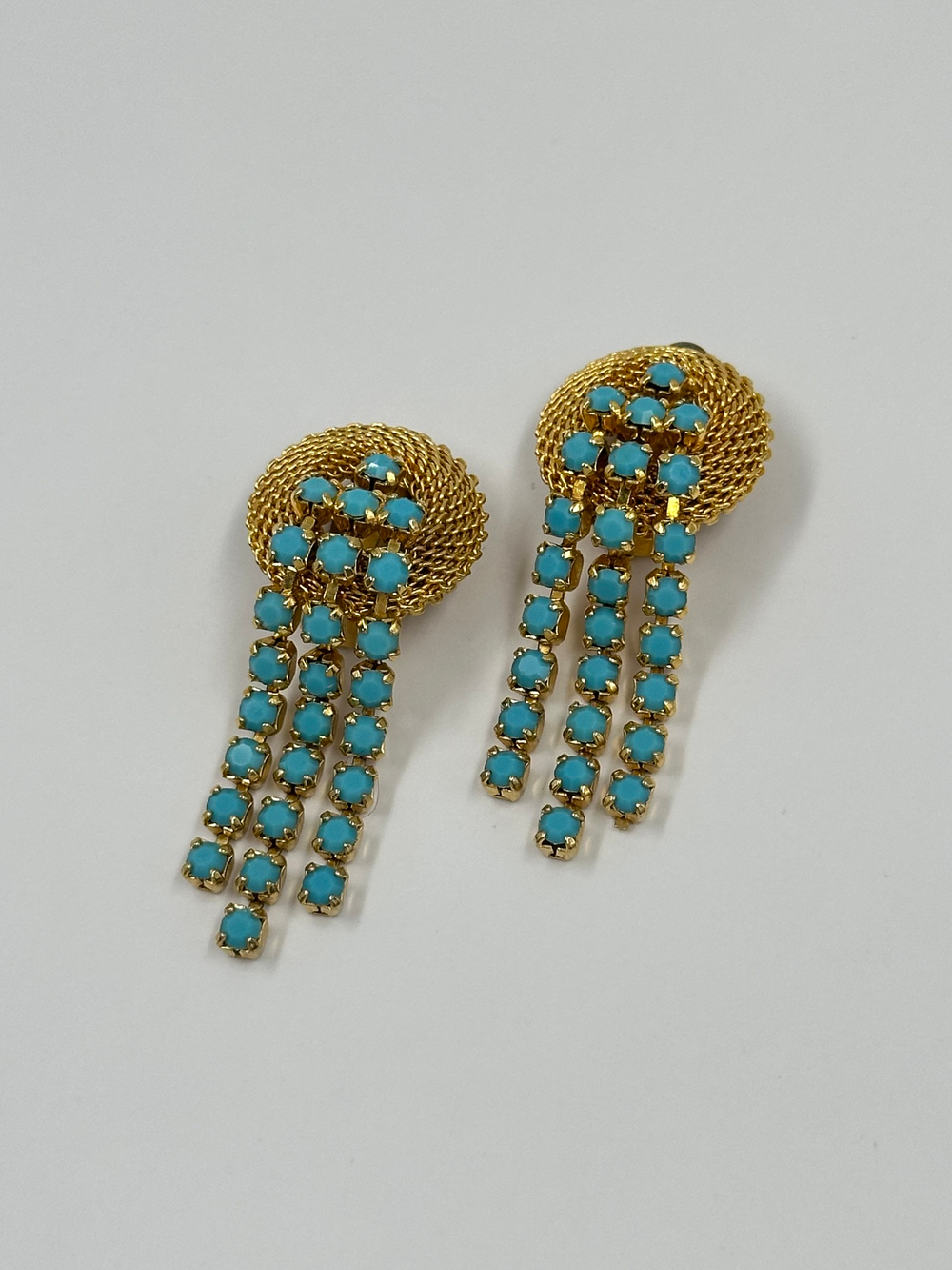 Клипсы с голубыми кристаллами