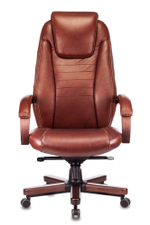 Кресло руководителя Бюрократ T-9923WALNUT светло-коричневый Leather Eichel кожа крестов. металл/дерево