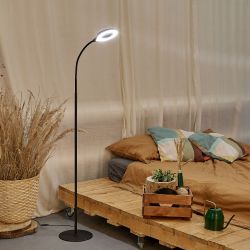 ULM-T610 7W-4500K-DIM BLACK Торшер напольный светодиодный. 7W. с регулировкой наклона. Сенсорный выключатель. Диммер. Черный. ТМ Uniel