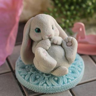 Кролик Абрикосик, силиконовая 3D  форма для мыла Saponelli