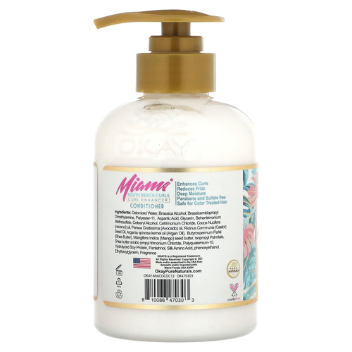 Okay Pure Naturals, Miami South Beach Curls, кондиционер для волос с кокосом, 354,8 мл (12 унций)