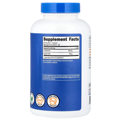 Nutricost, L-глютамин, 800 мг, 180 капсул