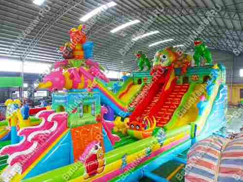 Мега-батут "Хамелеон и динозавры", 20*10*6 м