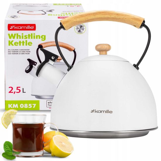 Чайник 2,5 л. из нержавеющей стали со свистком Kamille KM 0857