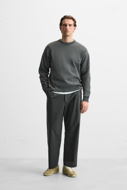 ZARA МЯГКИЙ СВИТЕР, ТЕМНО-СЕРЫЙ