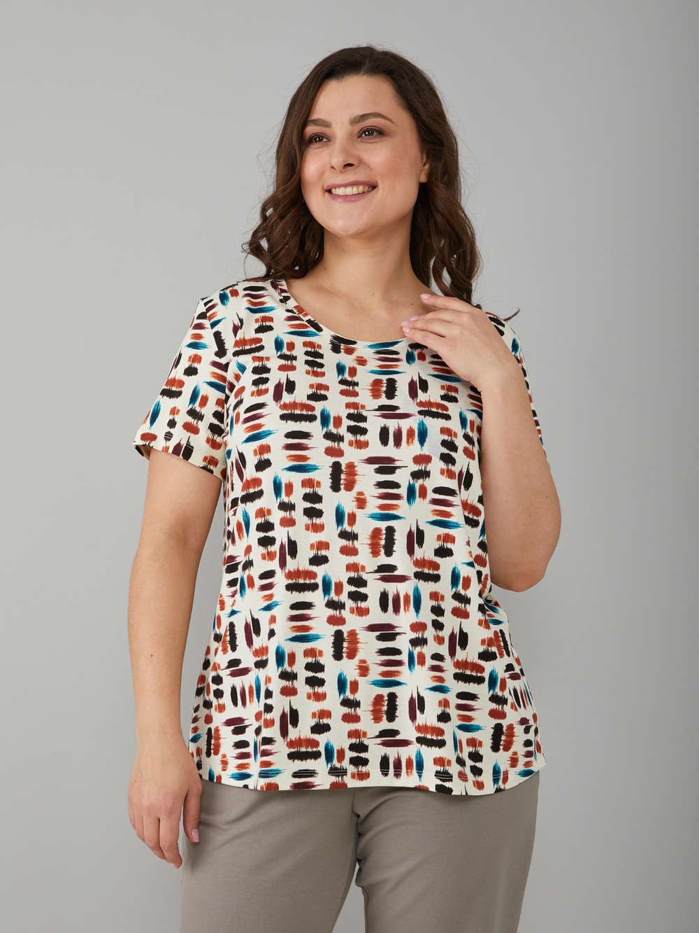 Футболка Фв-107/бежевый-цветныемазки