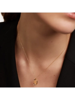 Колье Буква Q серебро 925 пробы покрытое золотом