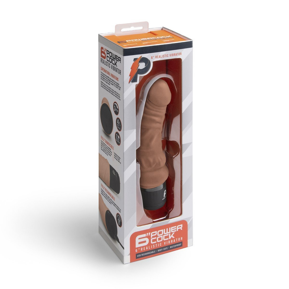 Небольшой массажер 6" Realistic Vibrator мокка