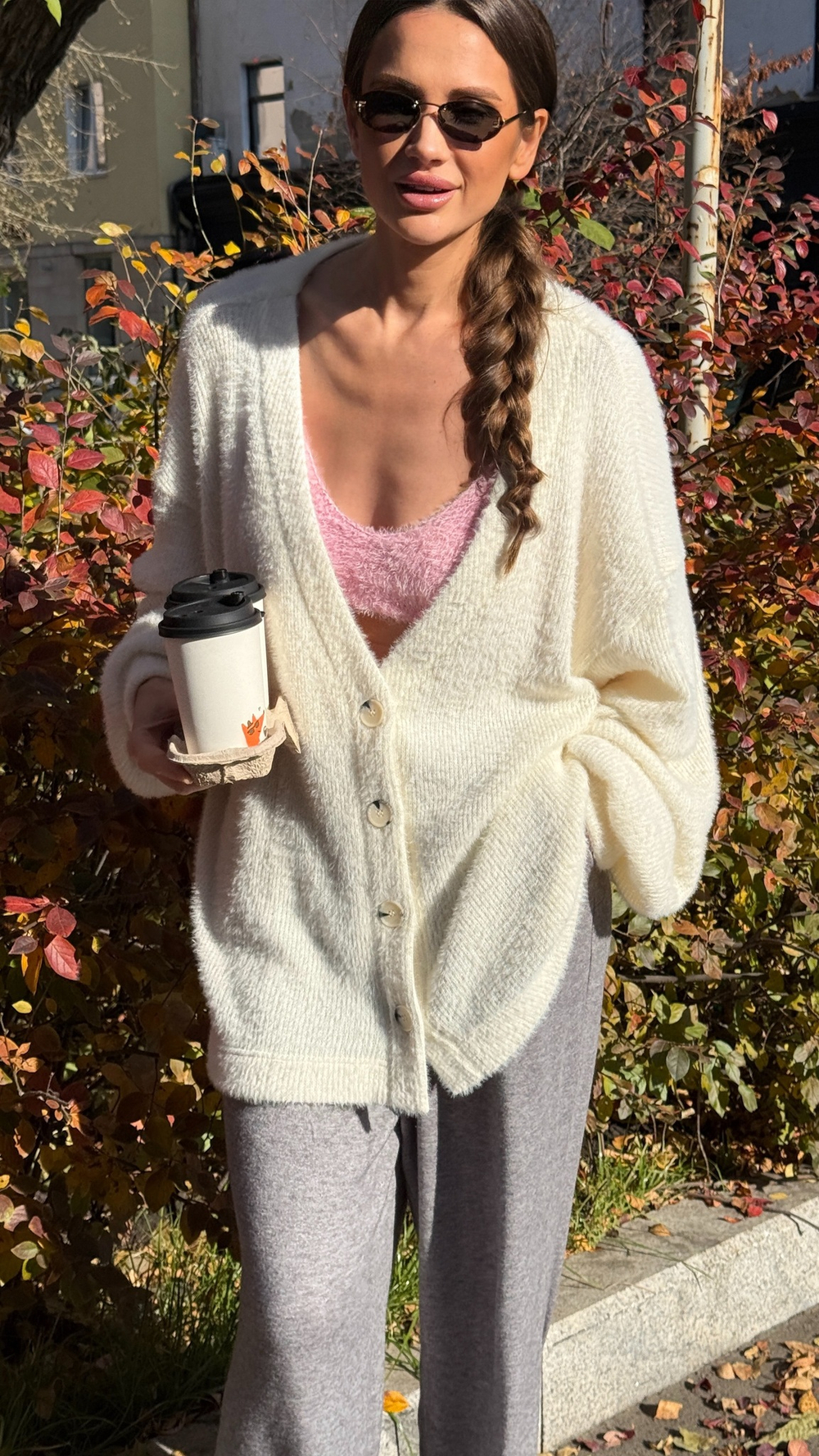 Кардиган "Женева" оттенок античный белый