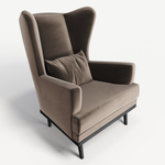 Мягкое кресло с ушами Фантазёр Z-3 (Светло-коричневый 05) на высоких ножках, для отдыха и чтения книг. В гостиную, балкон, спальню и переговорную комнату.
