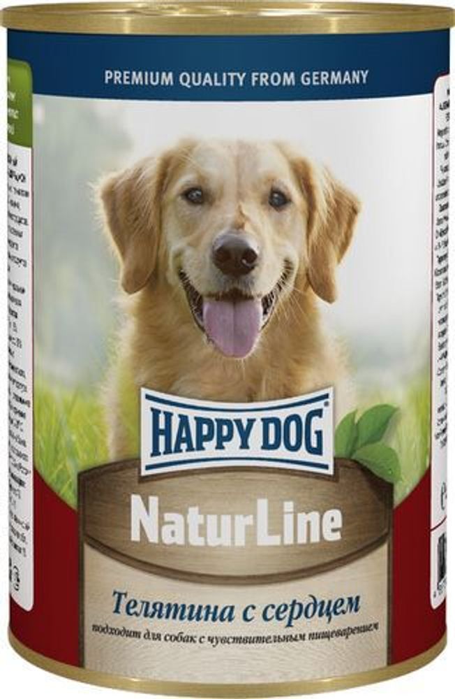 Консервы Happy Dog Natur Line телятина с сердцем 410 г