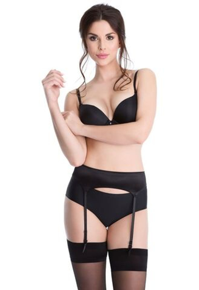 Гладкий пояс Orchid с подтяжками для чулок (Размер: S) (Цвет: черный)