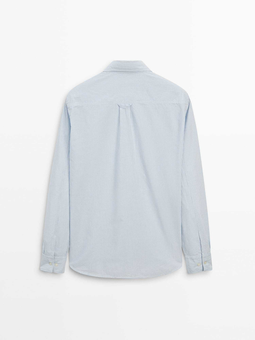 Massimo Dutti Рубашка из 100% хлопка в полоску, небесно-голубой