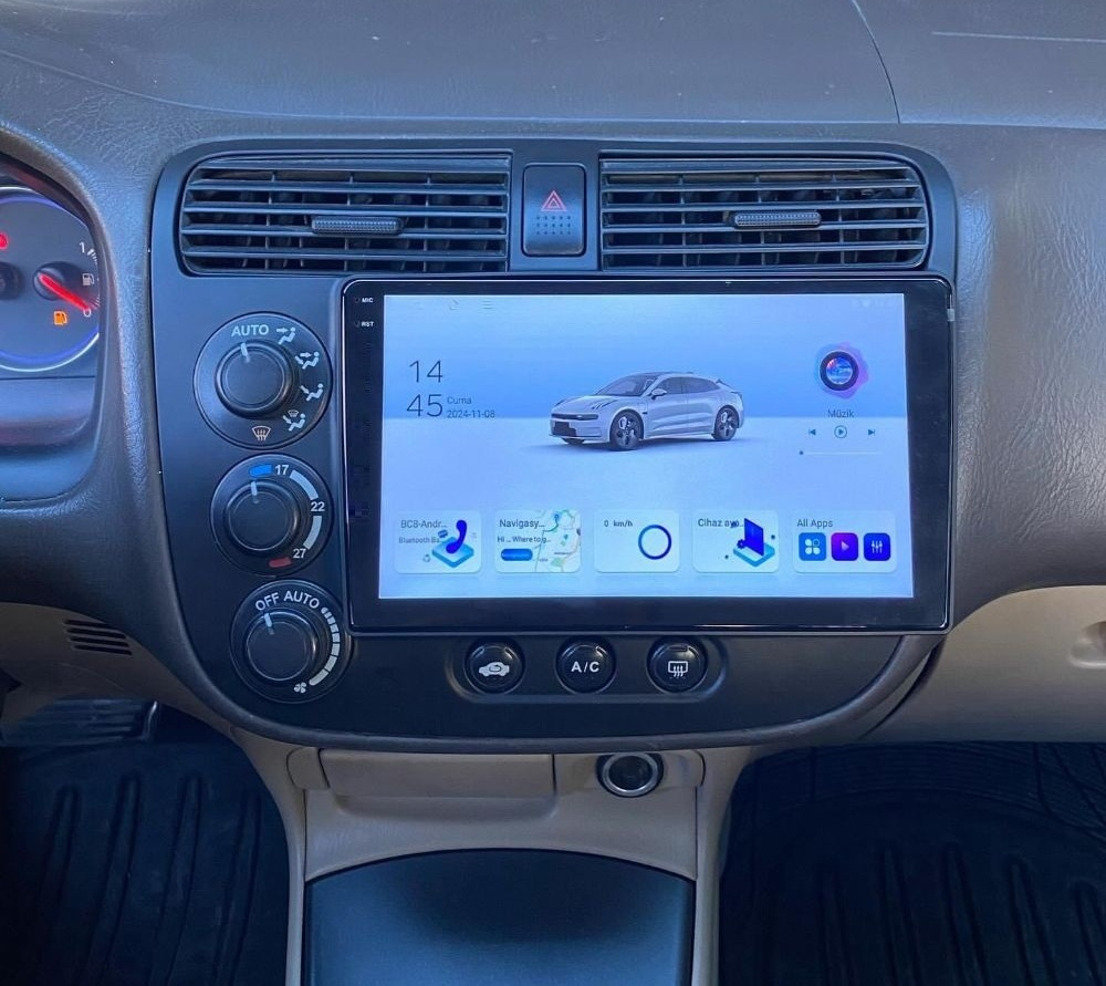 Магнитола для Honda Civic 7 2001-2005 левый руль - FarCar XXL9-9662L монитор 9.5" 2K QLED на Android 14, TS20, 8+256Гб, CarPlay, 4G SIM-слот