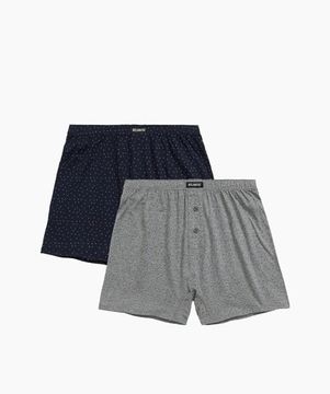 Трусы (2 шт) мужские семейные Atlantic 2MBX-061, темно-синий + серый меланж