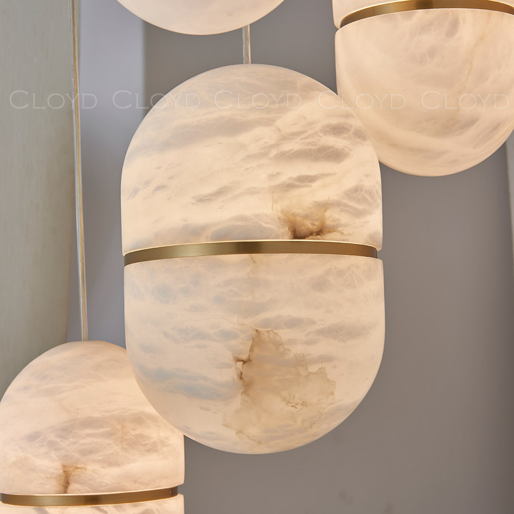 Подвесной светильник Cloyd DILEMMA-B P1 / Ø14 см - алебастр - латунь (арт.12348)