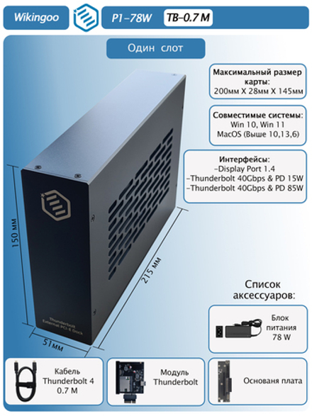 Внешний корпус Wikingoo P1-78W. Thunderbolt 3/4.