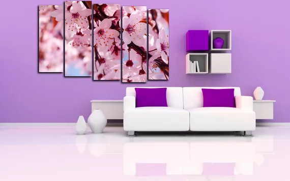 Модульная картина "Цветы вишни"