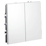 Выключатель встраиваемый VOLTUM S70 двухклавишный 10А, (белый матовый)