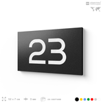 Табличка с номером 23 на дверь квартиры, для офиса, кабинета, аудитории, склада, черная 120х70 мм, Айдентика Технолоджи