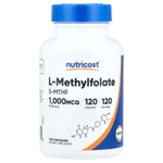 Nutricost, L-метилфолат, 1000 мкг, 120 капсул