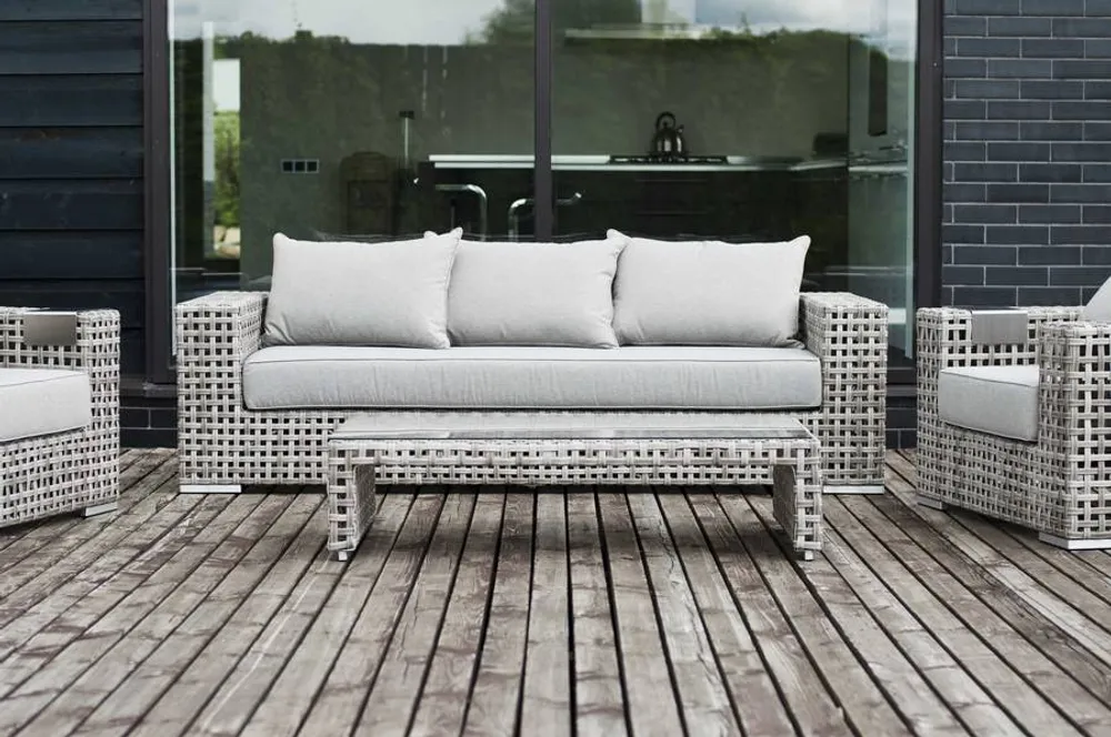 "Тито" лаунж-зона из искусственного ротанга, цвет серый