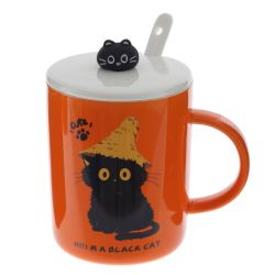 GAEM Кружка с крышкой и ложкой, 220 мл, L11,5 W8,5 H12 см, 4в.