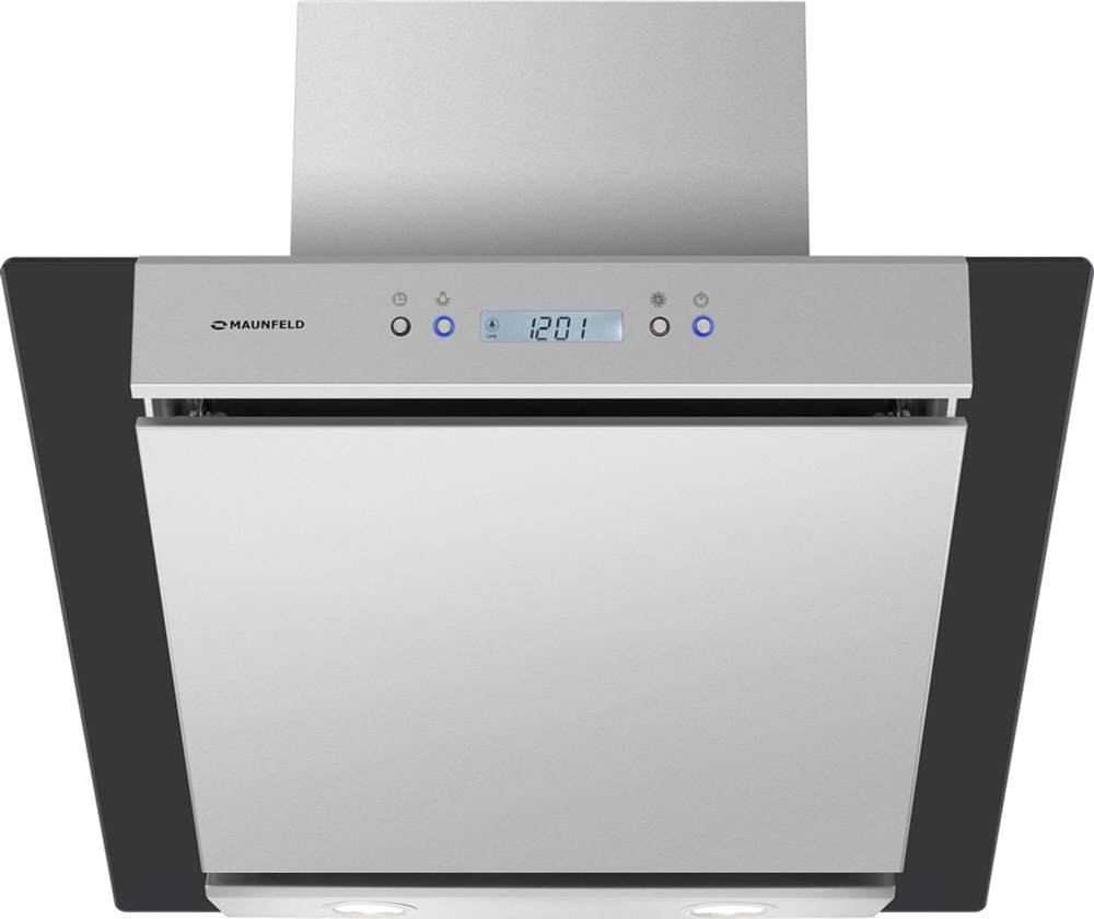 Кухонная вытяжка MAUNFELD Gloria 60 нержавеющая сталь\черное стекло фото 