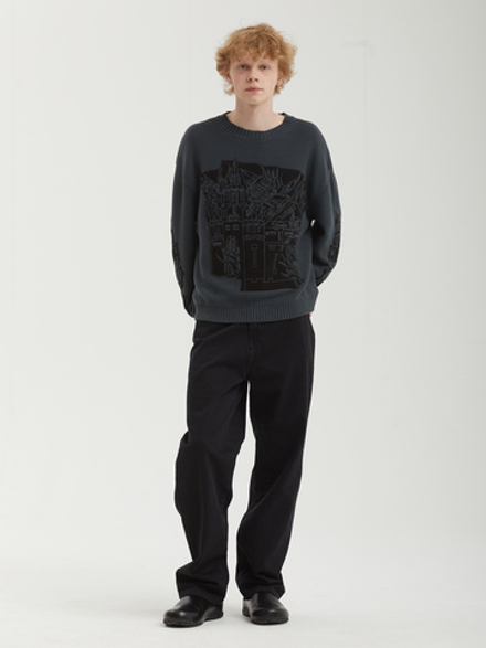 Мужской Свитер (Round-neck) Falling Castles