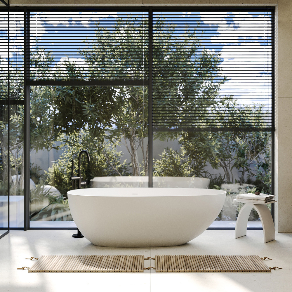 Ванна из искусственного камня ABBER Stein AS9611NM-1.7 белая матовая