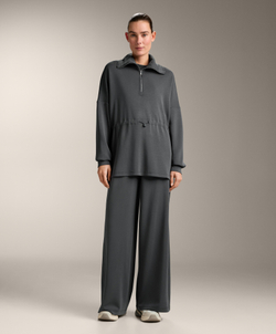 Oysho Толстовка на молнии до середины груди, асфальтовый