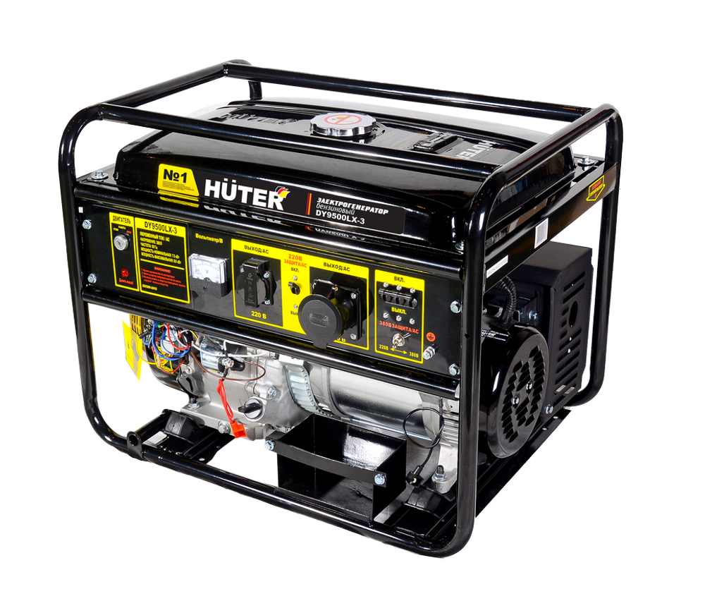 Портативный бензогенератор HUTER DY9500LX-3 - [7,5 кВт / 380V] трехфазный