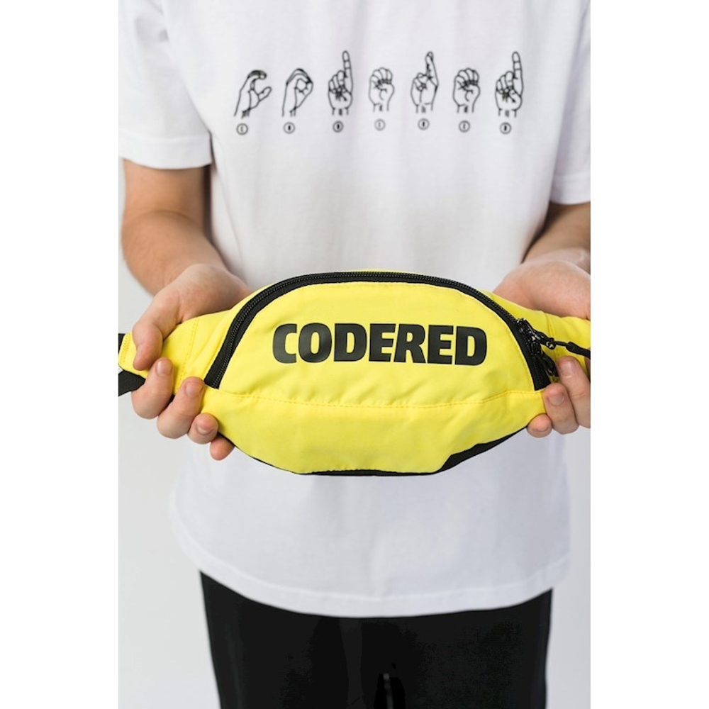 Поясная сумка CODERED Hip Bag Жёлтый микрофибра / черный принт CODERED