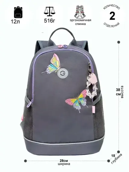 Çanta \ Bag \ RG-463-7 Рюкзак школьный (/3 серый)