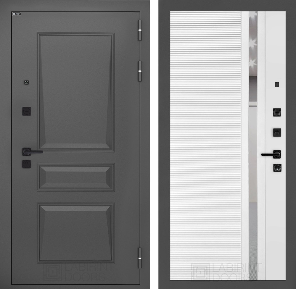 Дверь Входная Металлическая Лабиринт ОРЛЕАН 31 Белый софт