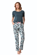 Пижама Zoya с принтом на брючках (Размер: XL) (Цвет: темно-бирюзовый)