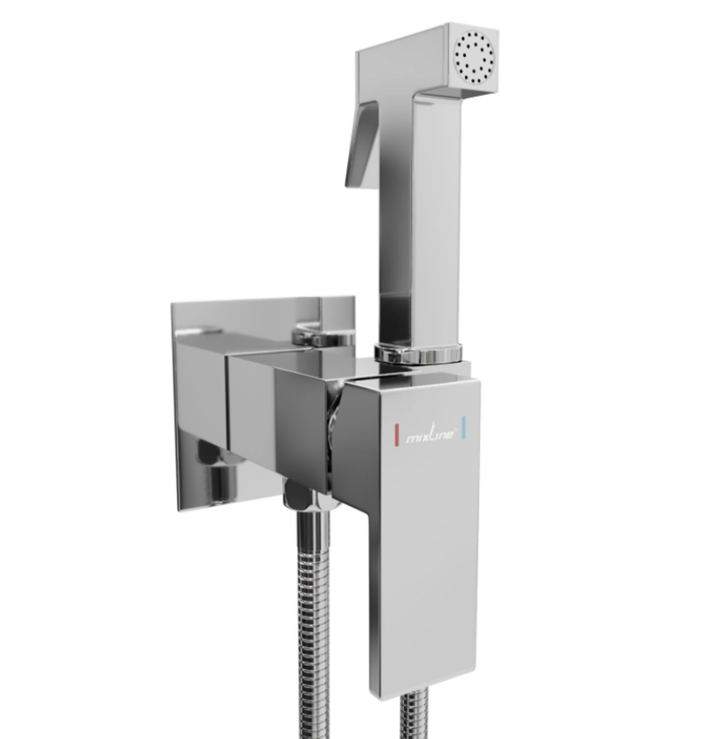 Смеситель с гигиенической лейкой 25k MIXLINE ML31-082 "Ray" встраиваемый