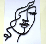 Топпер силуэт девушки с кудрями ЗОЛОТО