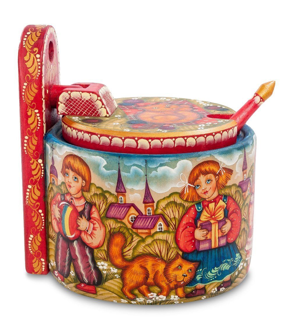 Народные промыслы РД- 10/ 9 Солонка резная «Праздник» художественная роспись