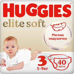 Подгузники Huggies Elite Soft 5-9кг, 3 размер, 40шт