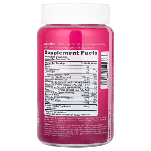 Pink, Multi For Her + Collagen Gummies, натуральное ягодное ассорти, 60 жевательных таблеток