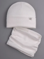 Шапка трикотажная и снуд для детей на осень