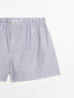 Massimo Dutti Трусы-боксеры в полоску, темно-синий