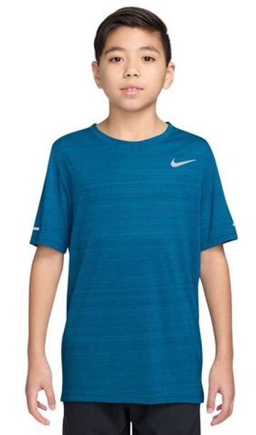 Футболка для мальчика теннисная Nike Kids Miler Dri-Fit - green abyss/green abyss