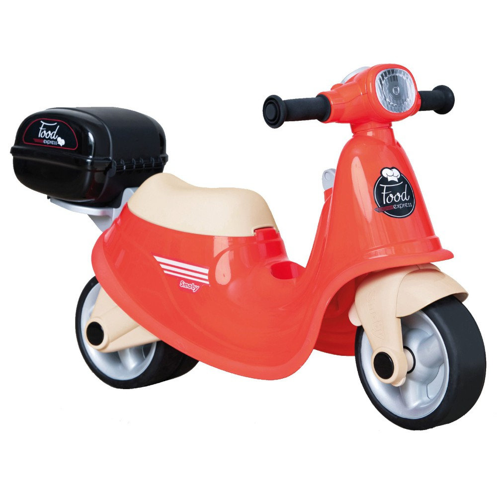 Детская каталка-скутер Smoby 721007 ретро с багажником для малышей от 18 месяцев — фото 1