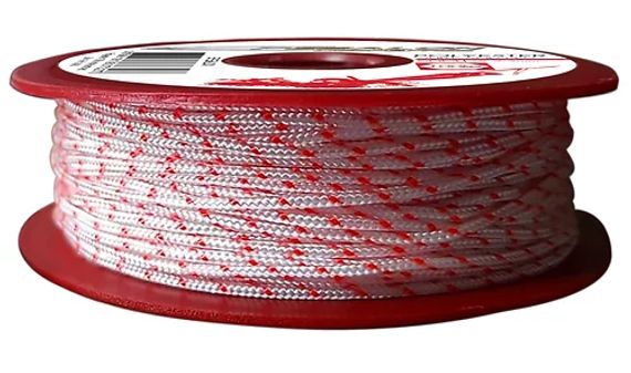 Линь Epsealon Polyester бело-красный 1,5 мм 100 кг 1 метр (катушка 50 м)
