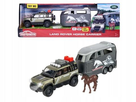 Машинка Majorette Land Rover Horse Carrier - Игровой набор Land Rover + прицеп для перевозки лошади - Мэйджорет 213776000