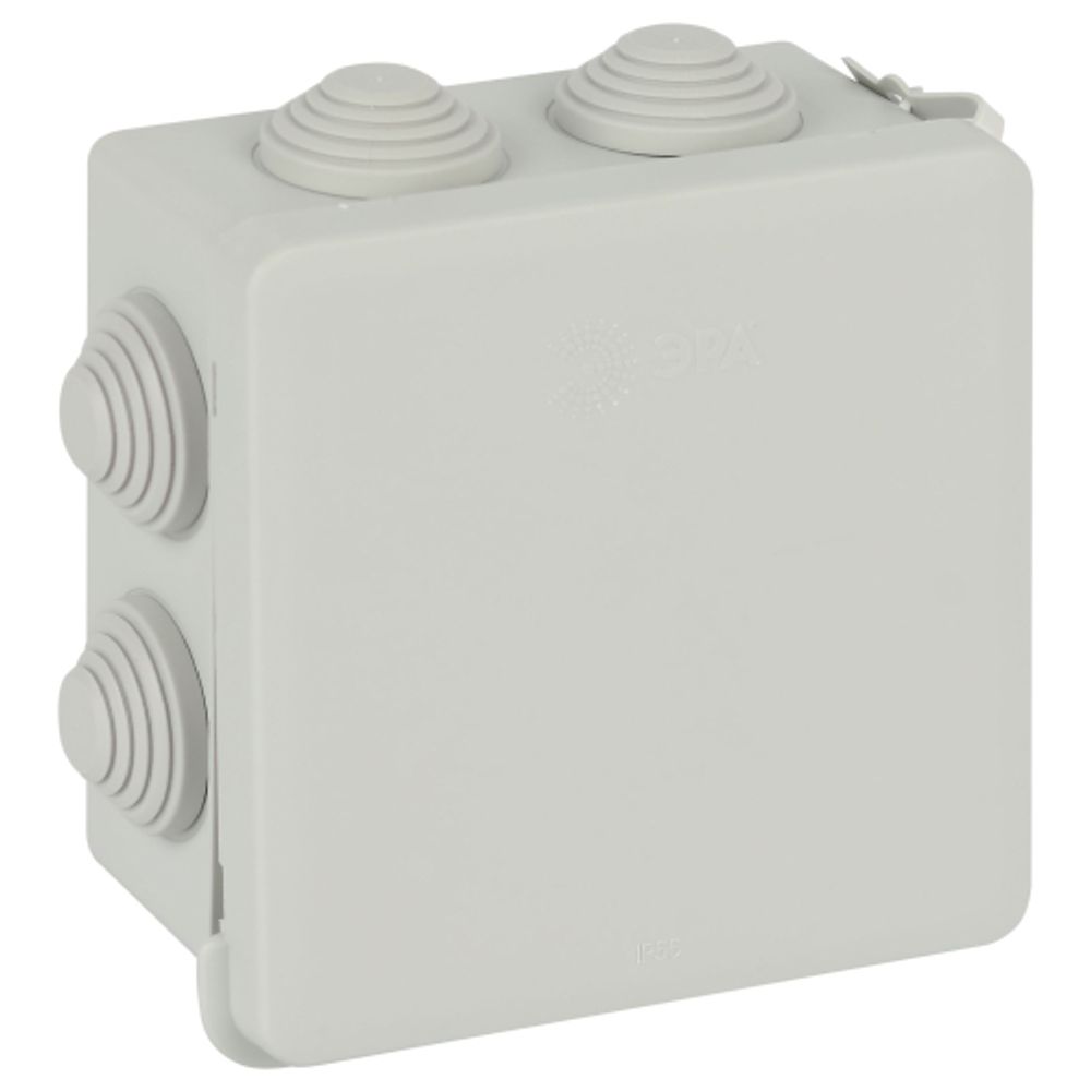 Распаячная коробка ЭРА KOR-100-100-55-7gv-MP серая 100х100х55мм с гермовводами 7 входов прямой монтаж IP55