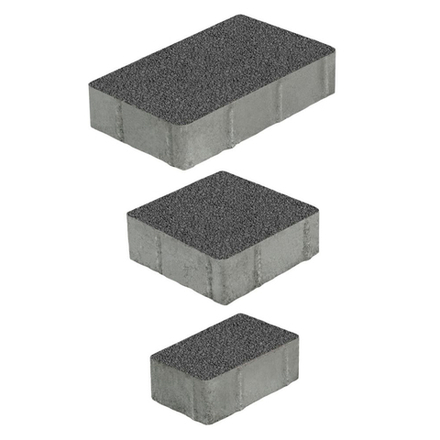 Тротуарная плитка СТАРЫЙ ГОРОД - Гранит Серый, комплект из 3 видов плит